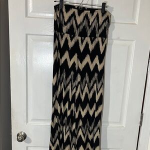 B2 Together Black and Tan Wide Leg Chevron Pants
